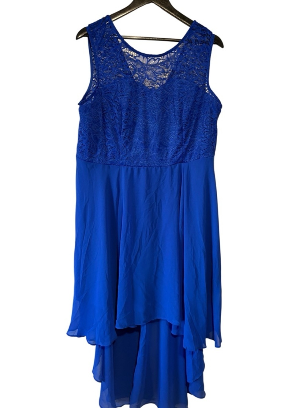 Blue Lace High-Low Party Dress. Size XXL.